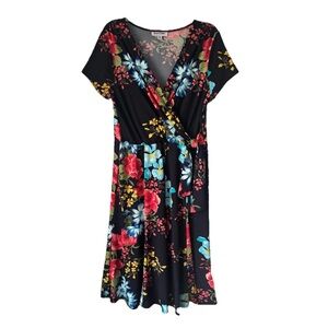 Shelby + Palmer Floral Faux Wrap Dress Size XL